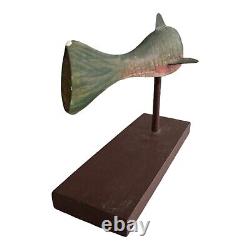 Vintage Americana Folk Art Hand Carved Hand Painted Signed Wooden Fish Decoy