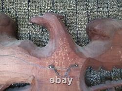 Vintage Antique Bellamy Style Eagle 24 x 9 hand carved wooden Folk Art Americana