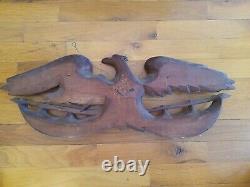 Vintage Antique Bellamy Style Eagle 24 x 9 hand carved wooden Folk Art Americana