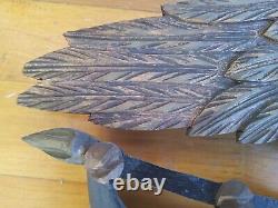 Vintage Antique Bellamy Style Eagle 24 x 9 hand carved wooden Folk Art Americana