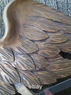 Vintage Antique Bellamy Style Eagle 24 x 9 hand carved wooden Folk Art Americana