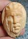 Vintage Antique Folk Art Hand Carved Tagua Nut Indian Chief Head Portrait Cameo