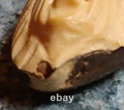Vintage Antique Folk Art Hand Carved Tagua Nut Indian Chief Head Portrait Cameo