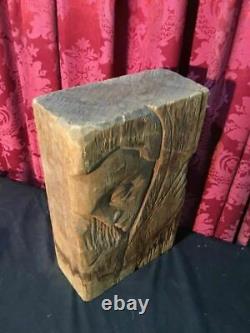 Vintage Antique Primitive Folk Art Carved Continental Wooded Silhouette