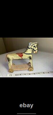 Vintage Antique? Pull Toy Wood Horse Pony Folk Art Handmade