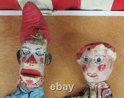 Vintage Antique Wooden Hand Carved Puppets 10 early 1900s Folk Art Punch & Judy