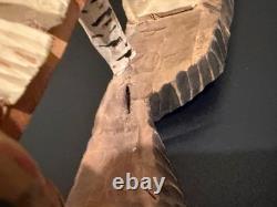 Vintage Anton Kaminski Folk Art Polychrome Wood Carving of Man Women & Children