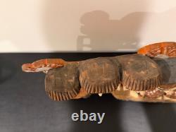 Vintage Anton Kaminski Folk Art Polychrome Wood Carving of Man Women & Children