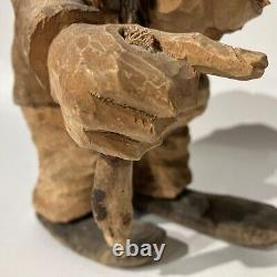 Vintage Asbjorn Raanaa Hand Carved Wood Troll Figurine Norwegian Folk Art RARE