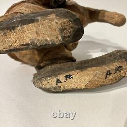 Vintage Asbjorn Raanaa Hand Carved Wood Troll Figurine Norwegian Folk Art RARE