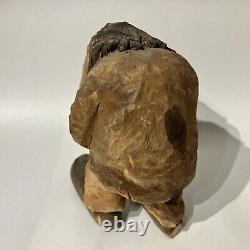 Vintage Asbjorn Raanaa Hand Carved Wood Troll Figurine Norwegian Folk Art RARE