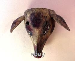 Vintage Balinese/Barong (ish) Large Hog/Pig Mask Hand Carved Wood folk art