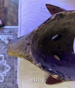 Vintage Balinese/Barong (ish) Large Hog/Pig Mask Hand Carved Wood folk art