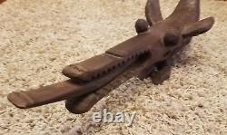 Vintage Balinese Folk Art Carved Wood (Komodo) Dragon Sculpture 29 L x 14T