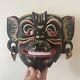 Vintage Balinese Hand Carved Painted Wooden Monkey Mask Folk Art Wall Decor Rare