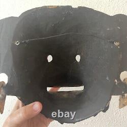 Vintage Balinese Hand Carved Painted Wooden Monkey Mask Folk Art Wall Decor RARE