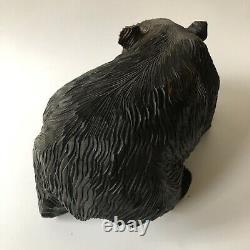 Vintage Bear Japanese Ainu Hand Carved Wood Folk Art Salmon Fish Sculpture 10