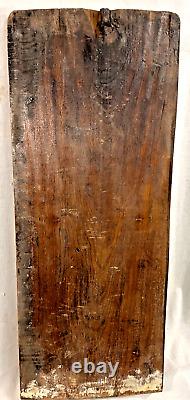 Vintage Brazilian Folk Art Carved St. Francis Plaque Signed Batista, Mid-1900s