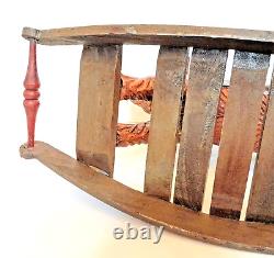Vintage CARVED WOODEN German Black FOREST BEAR Rocker Rocking FOLK ART 23x13