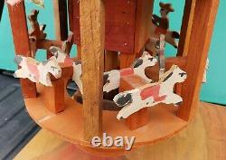 Vintage Carousel Horses Cowboy American Folk Art Amusement Park Carnival Carving