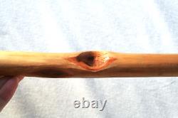 Vintage Carved Eagle Cane Wood Folk Art Signed Walking Stick Painted Americana