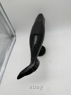 Vintage Carved Folk Art Primitive Style Carved Painted Wood Whale Figurine