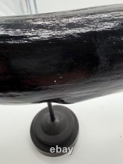 Vintage Carved Folk Art Primitive Style Carved Painted Wood Whale Figurine