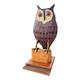 Vintage Carved Folk Art Wood Owl Sculpture Glass Eyes Signed By Carl Scharver
