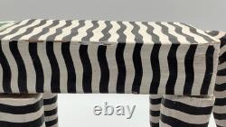 Vintage Carved Hand Painted Indonesian Folk Art Leopard Cat Plant Stand 15x8x4.5