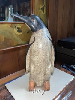 Vintage Carved Penguin Folk Art