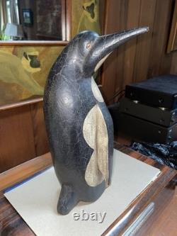 Vintage Carved Penguin Folk Art