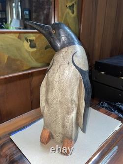 Vintage Carved Penguin Folk Art