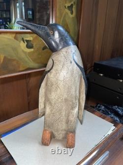 Vintage Carved Penguin Folk Art