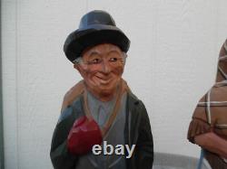 Vintage Carved Wood Figure Gerald Pat Hannah Yankee Pedlar And Sarah, Lot Of 2