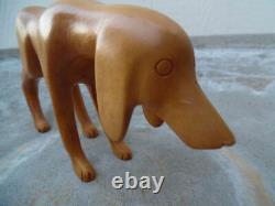 Vintage Carved Wood Figure Hound Dog Folk Art Figure Brasstown North Carolina