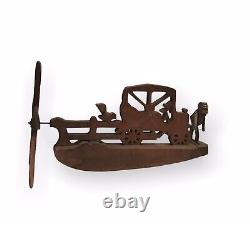 Vintage Carved Wood Folk Art Mechanical Whirligig
