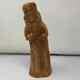 Vintage Carved Wood Sculpture Monk Signed Mike Salazar Folk-art New Mexico