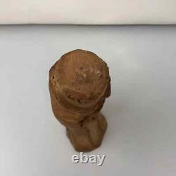 Vintage Carved Wood Sculpture Monk Signed Mike Salazar Folk-Art New Mexico