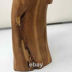 Vintage Carved Wood Sculpture Monk Signed Mike Salazar Folk-Art New Mexico
