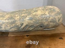 Vintage Carved Wood Sperm Whale Sculpture Figurine Carving 17 Folk Art