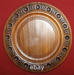 Vintage Carving Wood Wall Hanging Treen Folk Plate