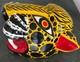 Vintage Cat Mexican Folk Art Carved Wood Leopard Painted Cultural Art Skull