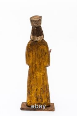 Vintage Central American Folk Art Carved Wood Painted Santo Saint Figure