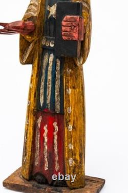 Vintage Central American Folk Art Carved Wood Painted Santo Saint Figure