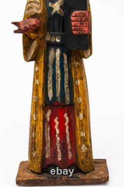 Vintage Central American Folk Art Carved Wood Painted Santo Saint Figure