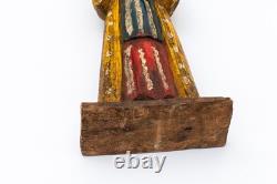 Vintage Central American Folk Art Carved Wood Painted Santo Saint Figure