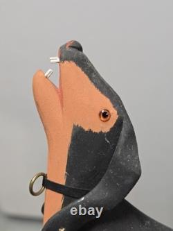 Vintage Charles Morgan Baxter TN Hand Carved Wood Racoon Dog Sculpture Folk Art