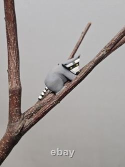 Vintage Charles Morgan Baxter TN Hand Carved Wood Racoon Dog Sculpture Folk Art