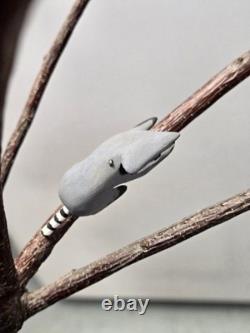 Vintage Charles Morgan Baxter TN Hand Carved Wood Racoon Dog Sculpture Folk Art