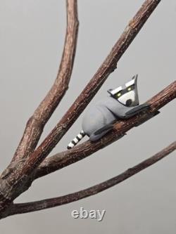 Vintage Charles Morgan Baxter TN Hand Carved Wood Racoon Dog Sculpture Folk Art